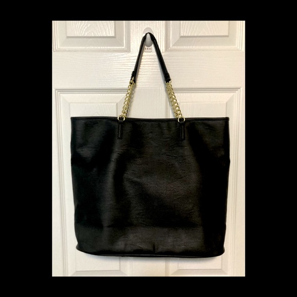 Betsy Johnson Large Black Studded Pins Tote w/ Small Crossbody. NWT! - Picture 4 of 16